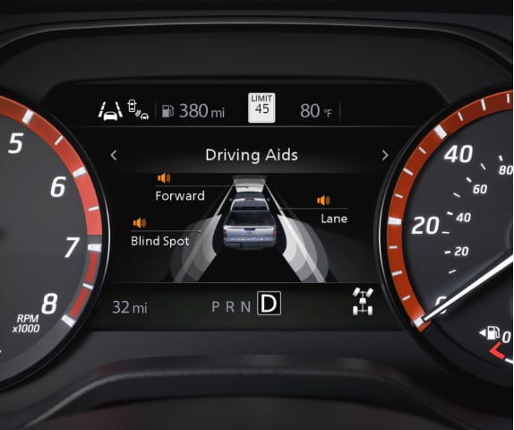 2024 Nissan Frontier drive assist display