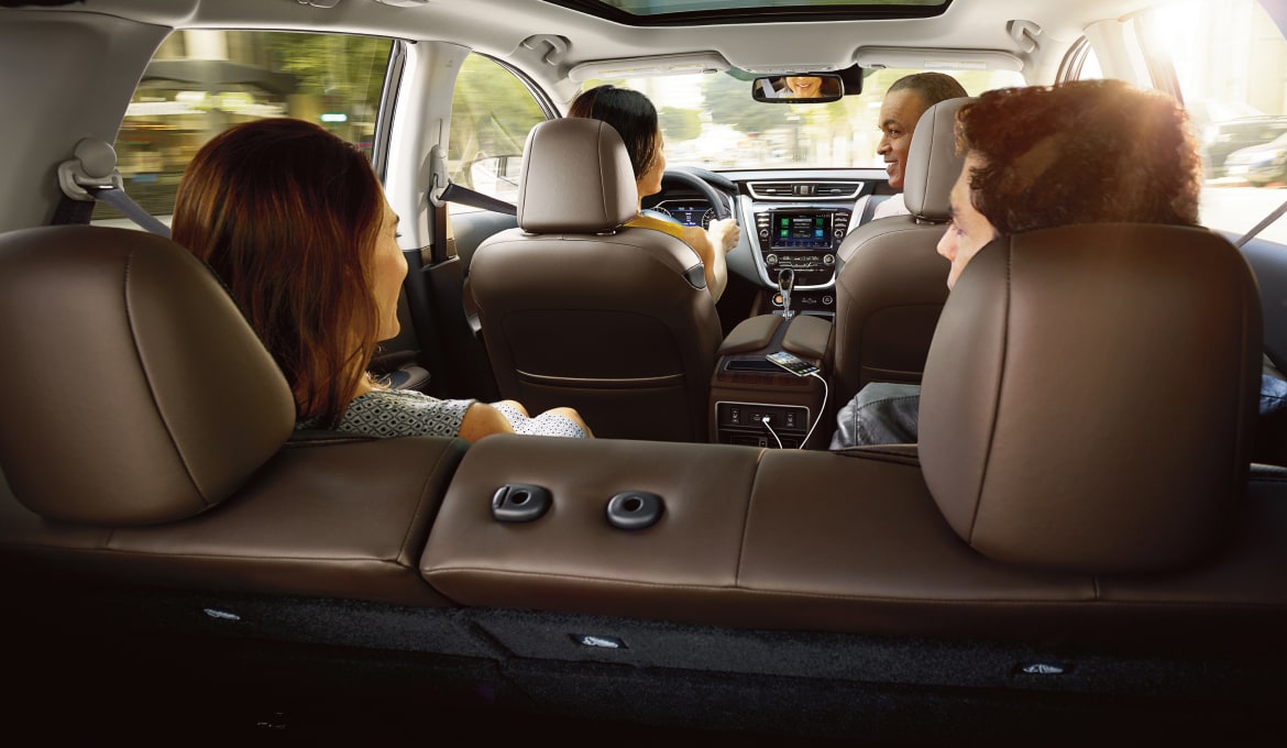 View from the cargo space of 5 passenger seating in the 2024 Nissan Murano 