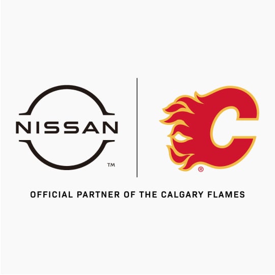 Nissan and The Calgary Flames partnership logos